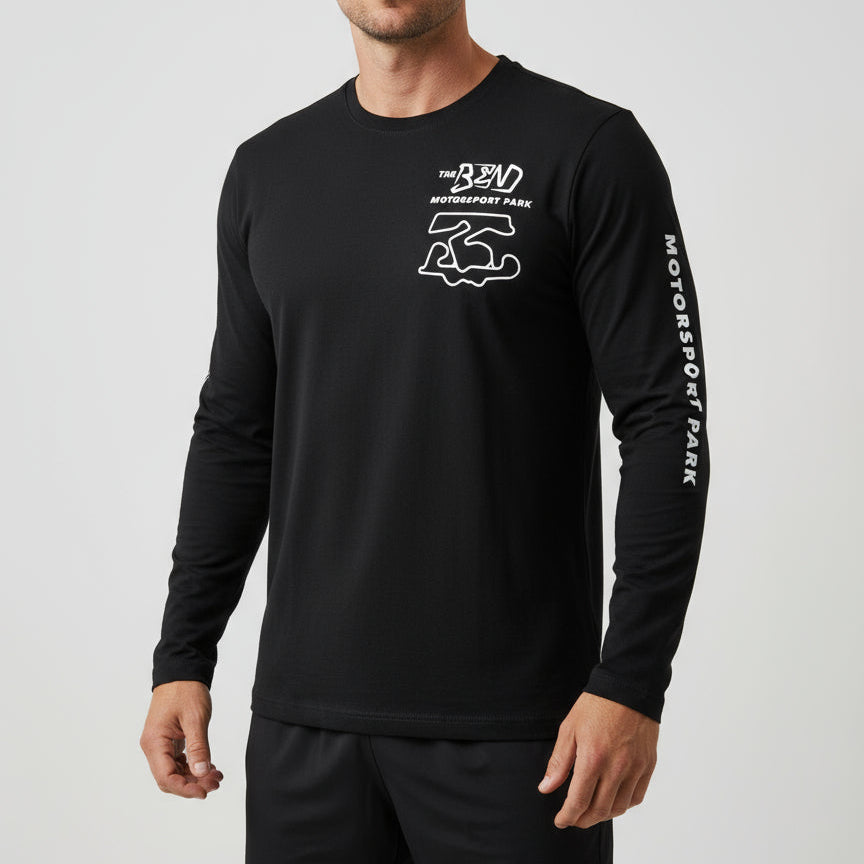 The Bend - Circuit - Motorsport park - Long Sleeve Tee Black