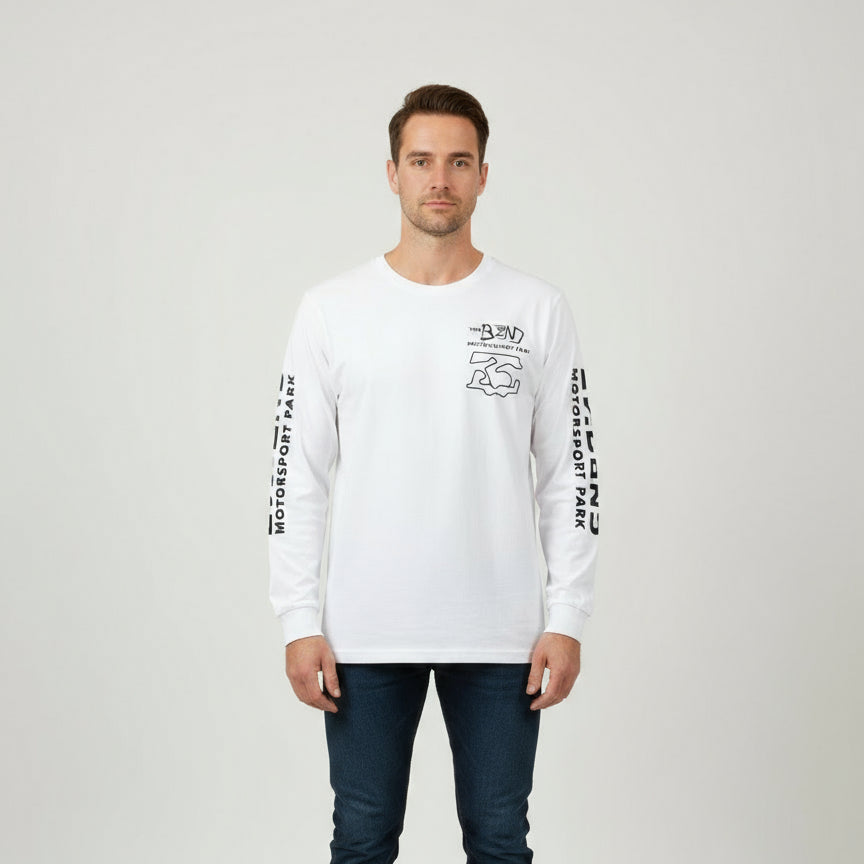 The Bend - Circuit - Motorsport Park-  Long Sleeve Tee White