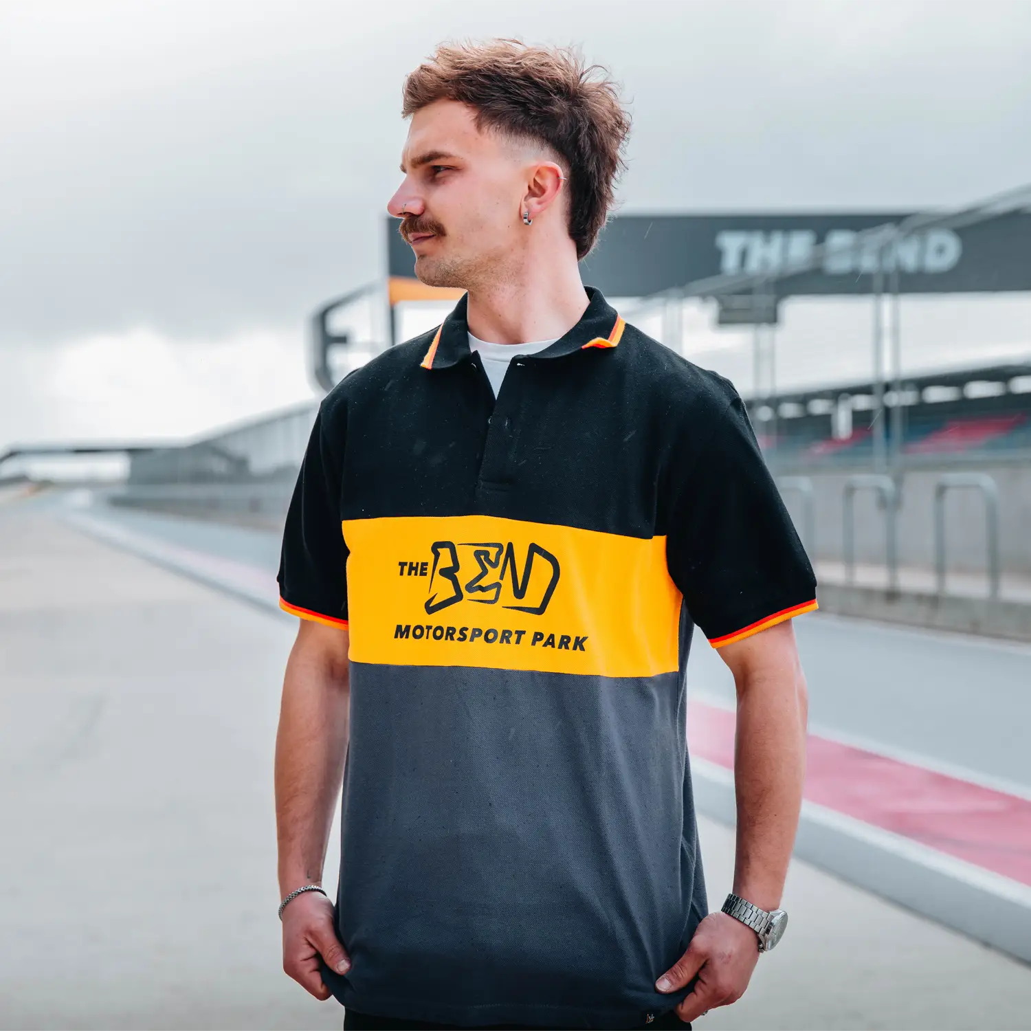 The Bend - Pique Polo Black / Gold / Grey