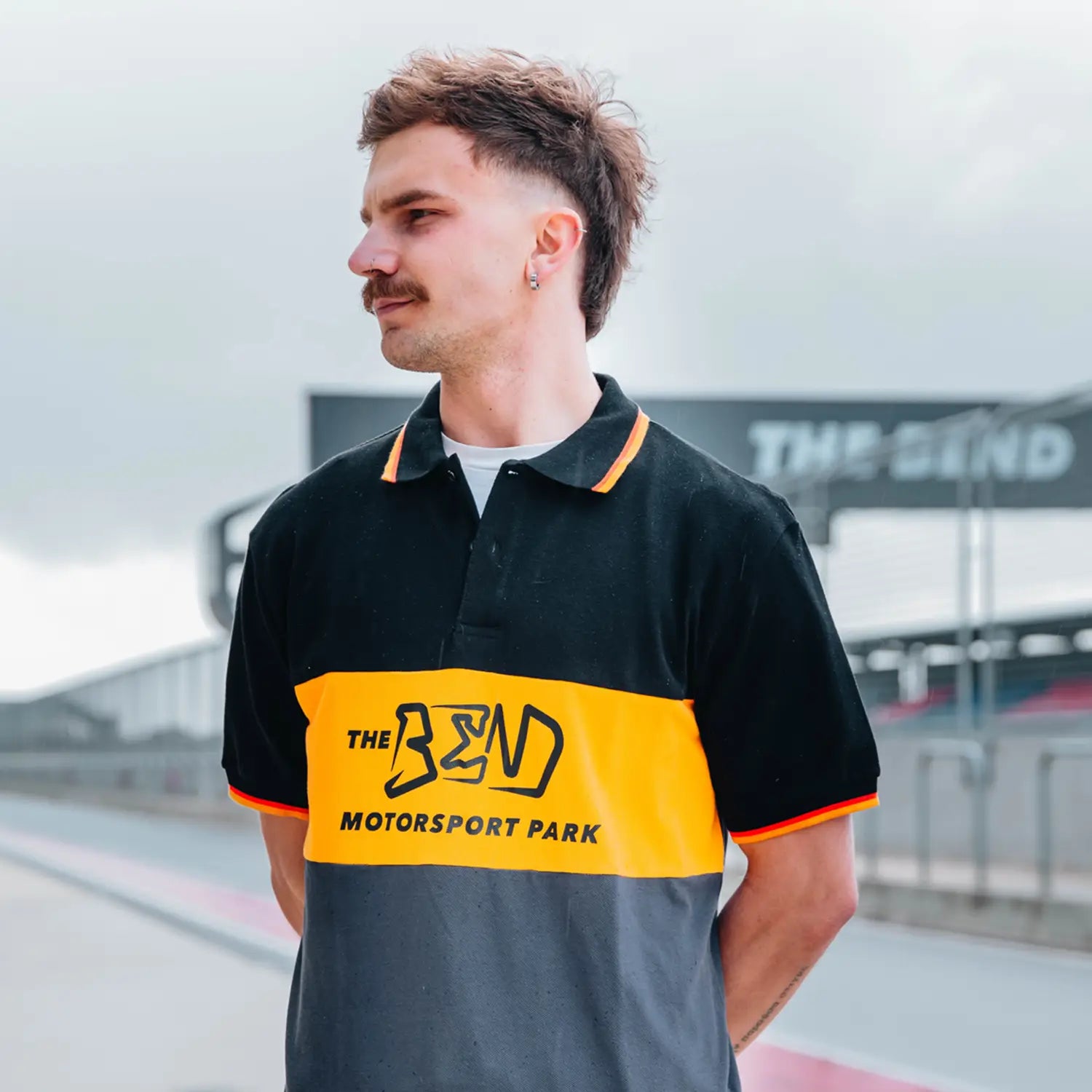 The Bend - Pique Polo Black / Gold / Grey